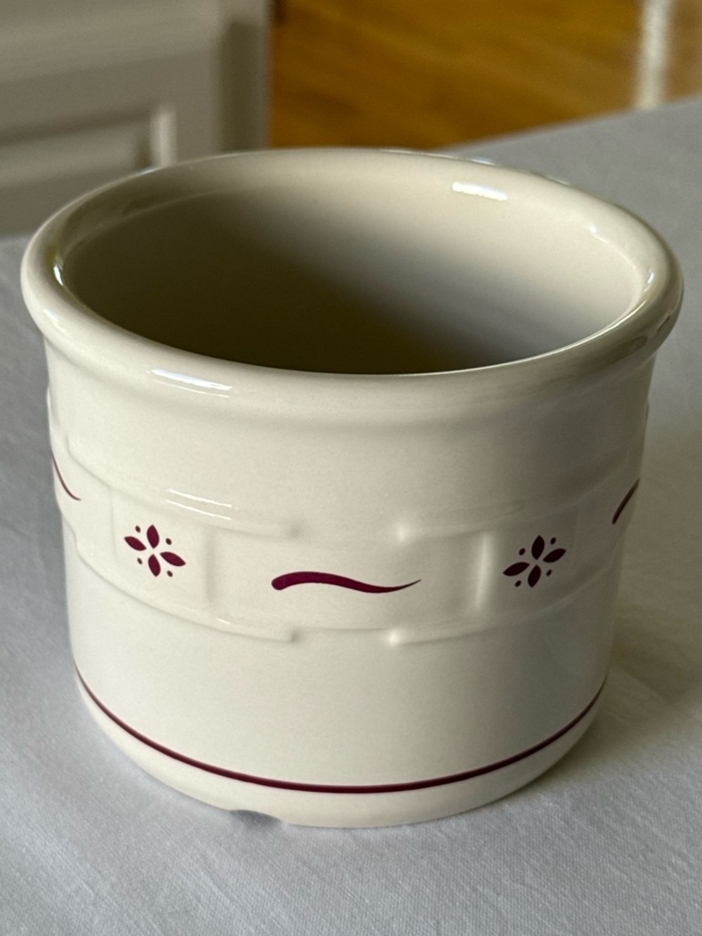 Longaberger Woven Traditions 1 Pint Crock | Paprika Red | Salt Crock